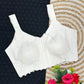 Cambric Cotton Designer Blouse With Embroidery And Sequined Work