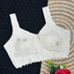 Cambric Cotton Designer Blouse With Embroidery And Sequined Work