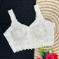 Cambric Cotton Designer Blouse With Embroidery And Sequined Work