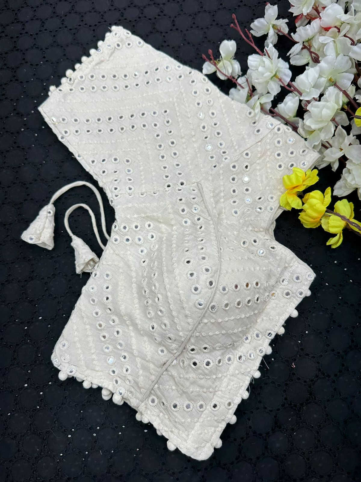 Khadi Cotton Designer Blouse With Multithread Embroidery