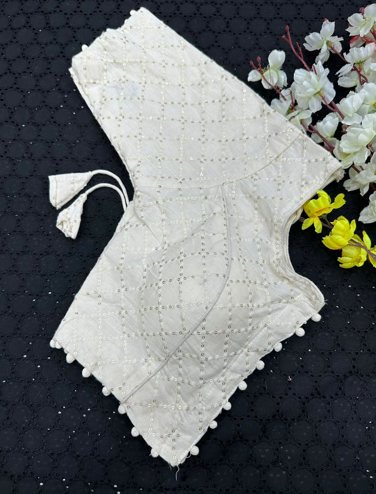 Khadi Cotton Designer Blouse With Multithread Embroidery