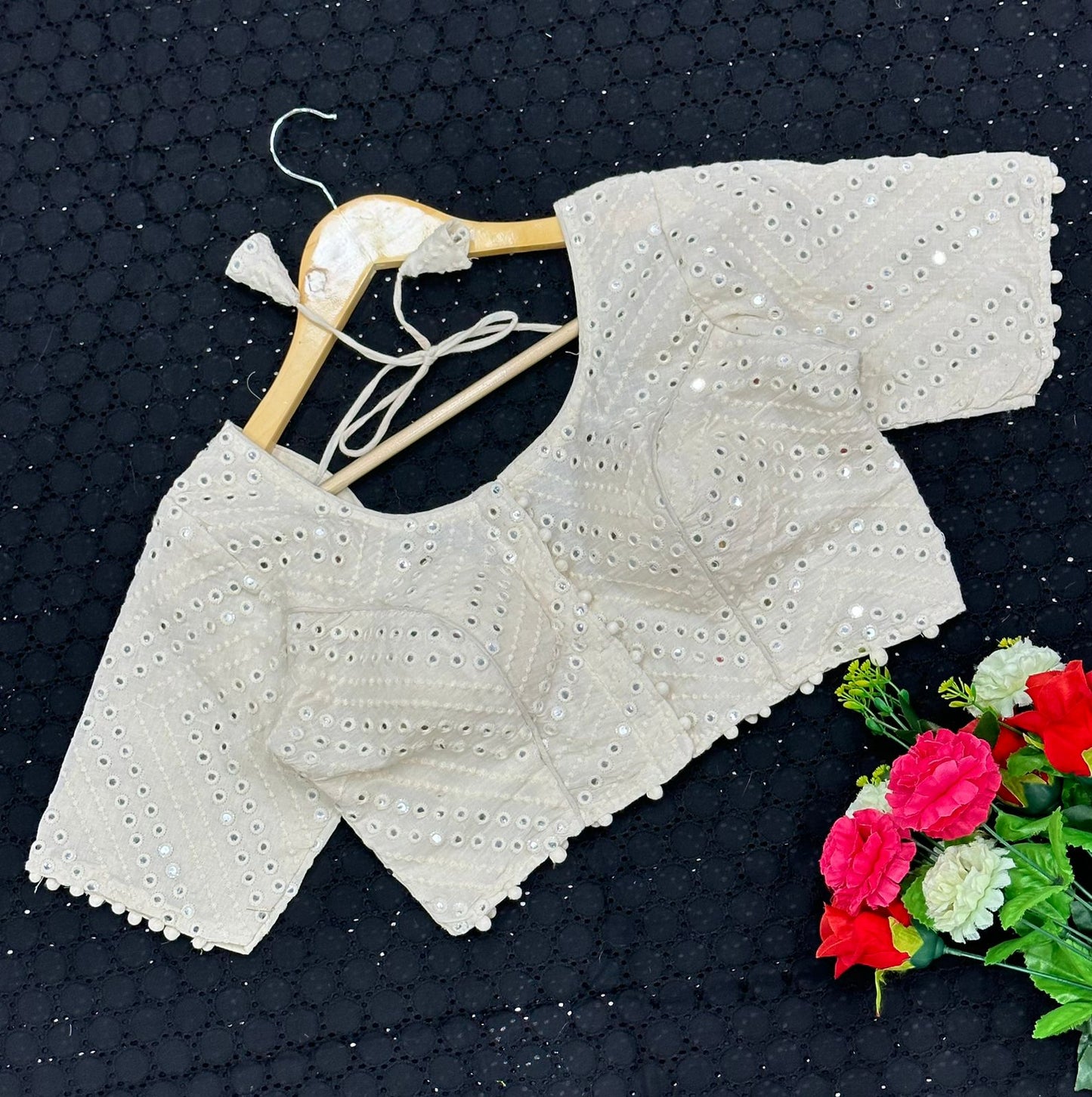 Khadi Cotton Designer Blouse With Multithread Embroidery