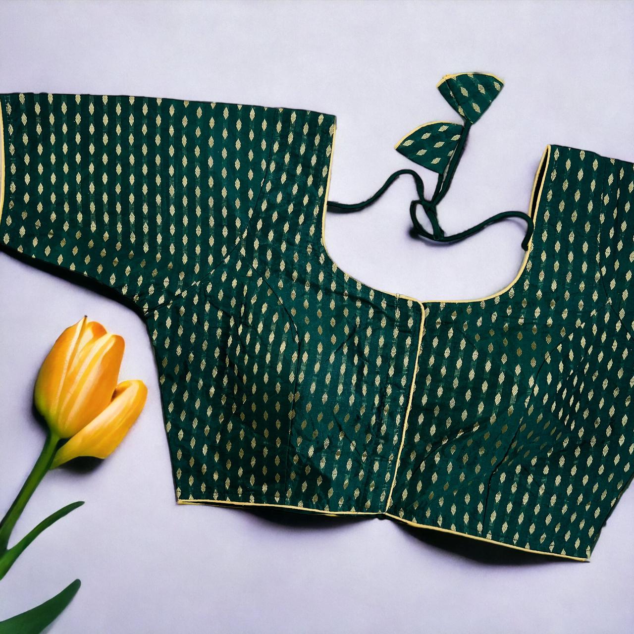 Banarasi Silk Blouse with Allover Spun Jacquard Motifs