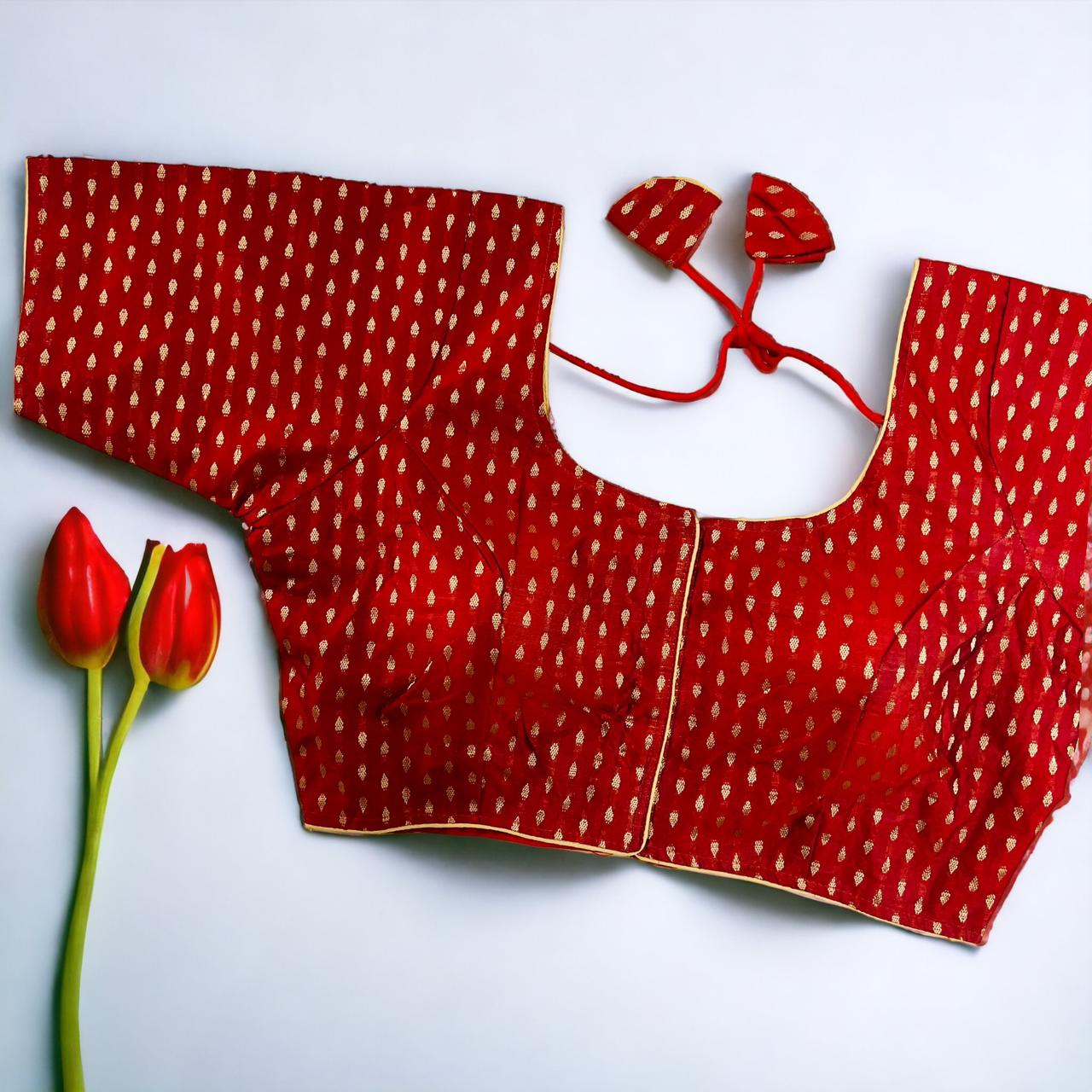 Banarasi Silk Blouse with Allover Spun Jacquard Motifs