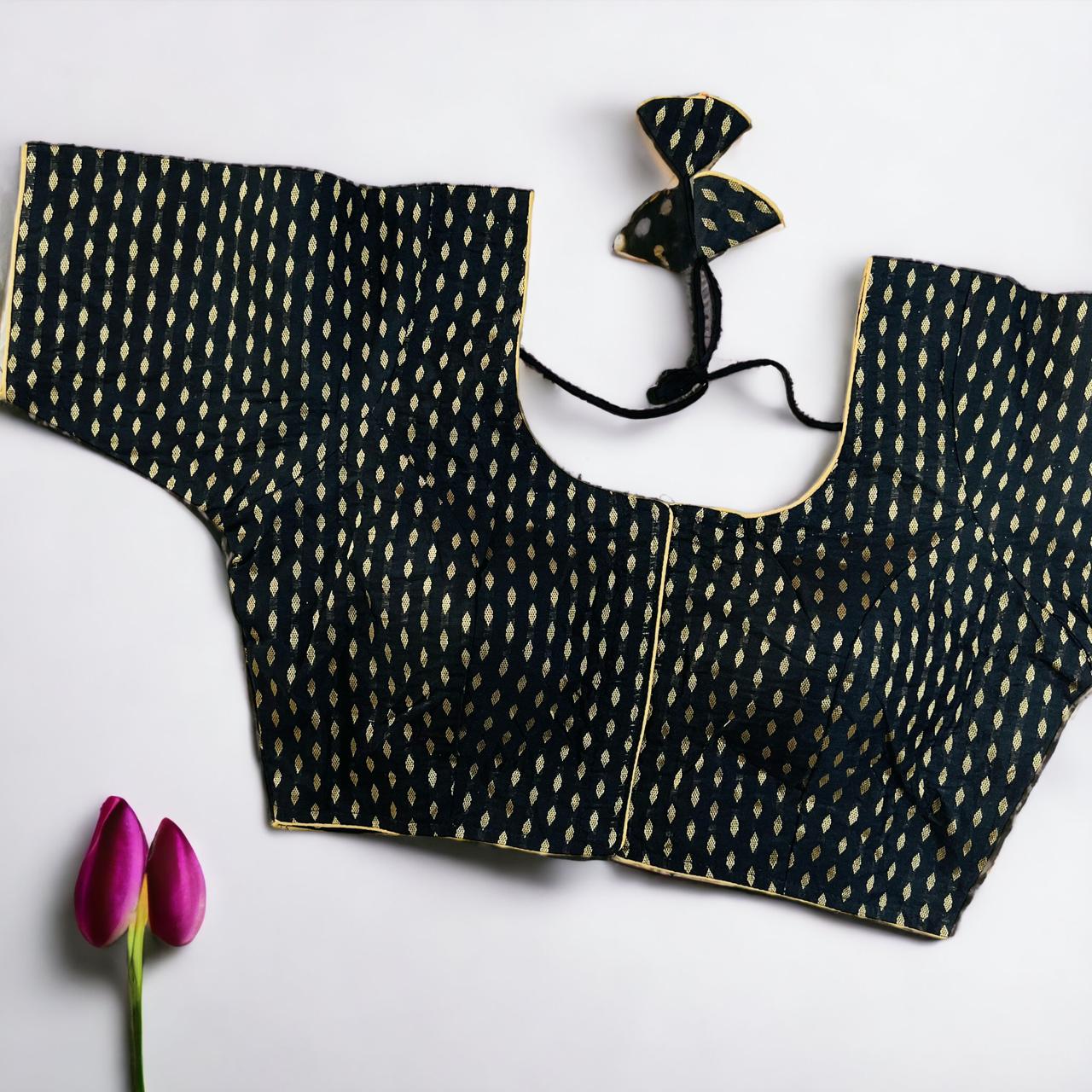 Banarasi Silk Blouse with Allover Spun Jacquard Motifs