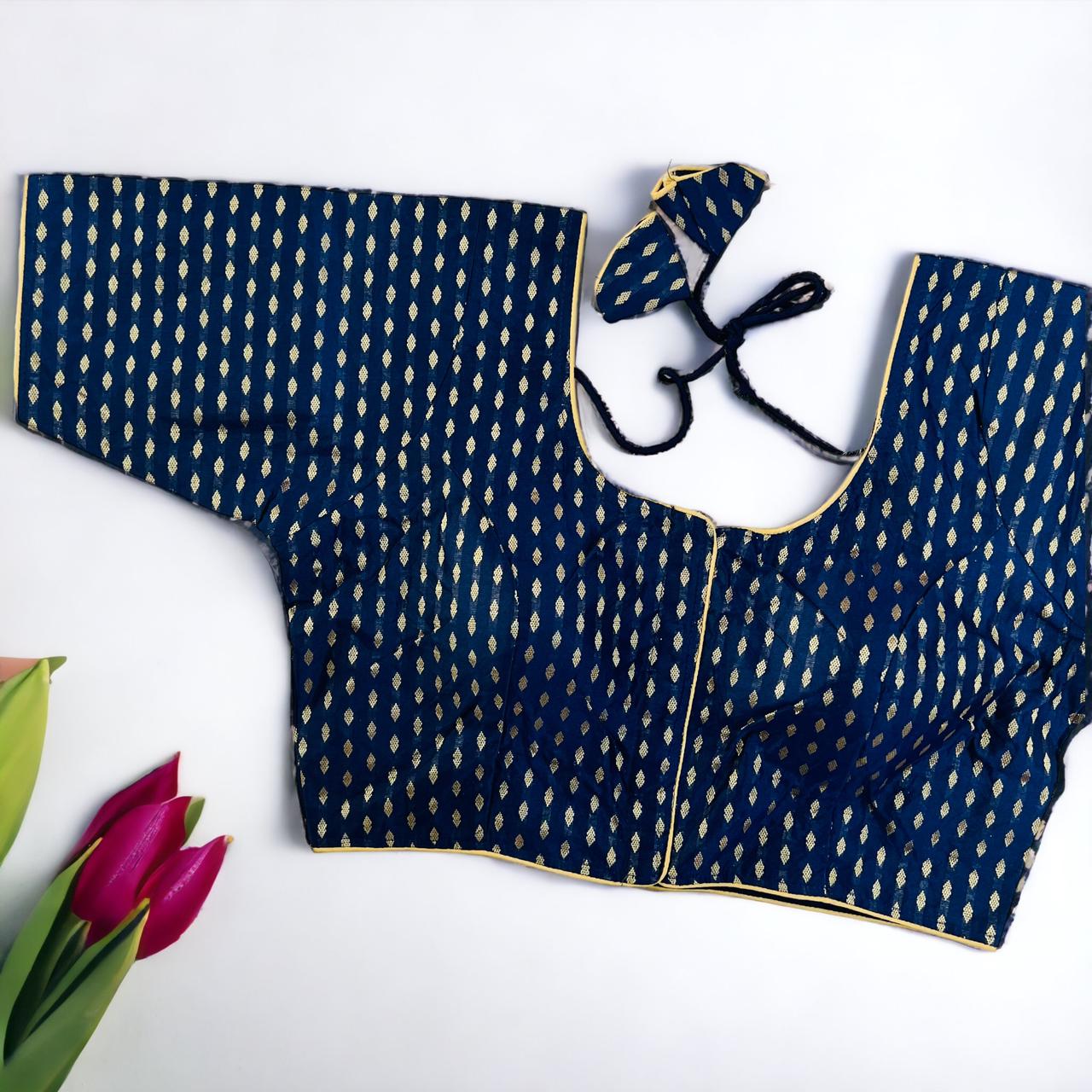 Banarasi Silk Blouse with Allover Spun Jacquard Motifs