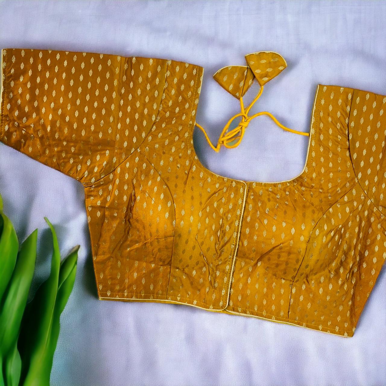 Banarasi Silk Blouse with Allover Spun Jacquard Motifs