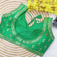Embroidered Phantom Silk Blouse With Zari & Sequins Work