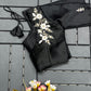 Floral Embroidered Work Silk Blouse With V-Neck At Back