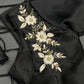 Floral Embroidered Work Silk Blouse With V-Neck At Back