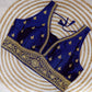 V Neck Embroidered Phantom Silk Blouse With Zari & Sequins Work