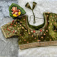 Bridal Wedding Sequin and Zari Embroidered Designer Velvet Blouse- Plus Size