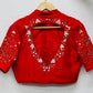 Beaded Handwork Embroidered Silk Blouse With Standing Collar