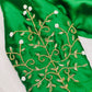 Beaded Handwork Embroidered Silk Blouse With Standing Collar