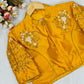 Beaded Handwork Embroidered Silk Blouse With Standing Collar