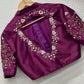 Beaded Handwork Embroidered Silk Blouse With Standing Collar