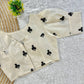 Cards Embroidered Khadi Cambric Designer Blouse With Puffed Sleeves