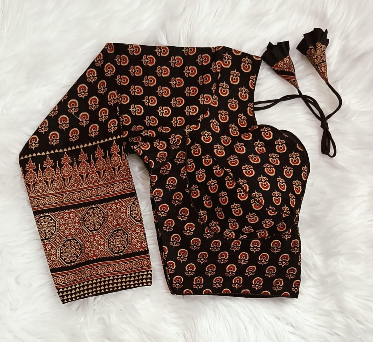 Ajrakh Long Sleeved Printed Cotton Blouse