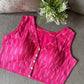 Ikkat Cotton Sleeveless Blouse With V-Neck