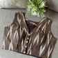 Ikkat Cotton Sleeveless Blouse With V-Neck