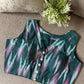 Ikkat Cotton Sleeveless Blouse With V-Neck