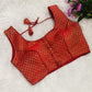 Princess Cut Brocade Silk Blouse With Sleeves Option