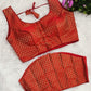 Princess Cut Brocade Silk Blouse With Sleeves Option