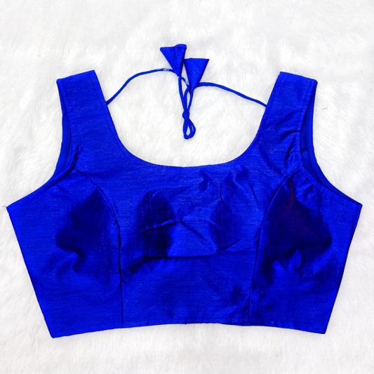 Solid Color Regular Raw Silk Blouse