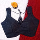 Sequined Solid Color Blouse