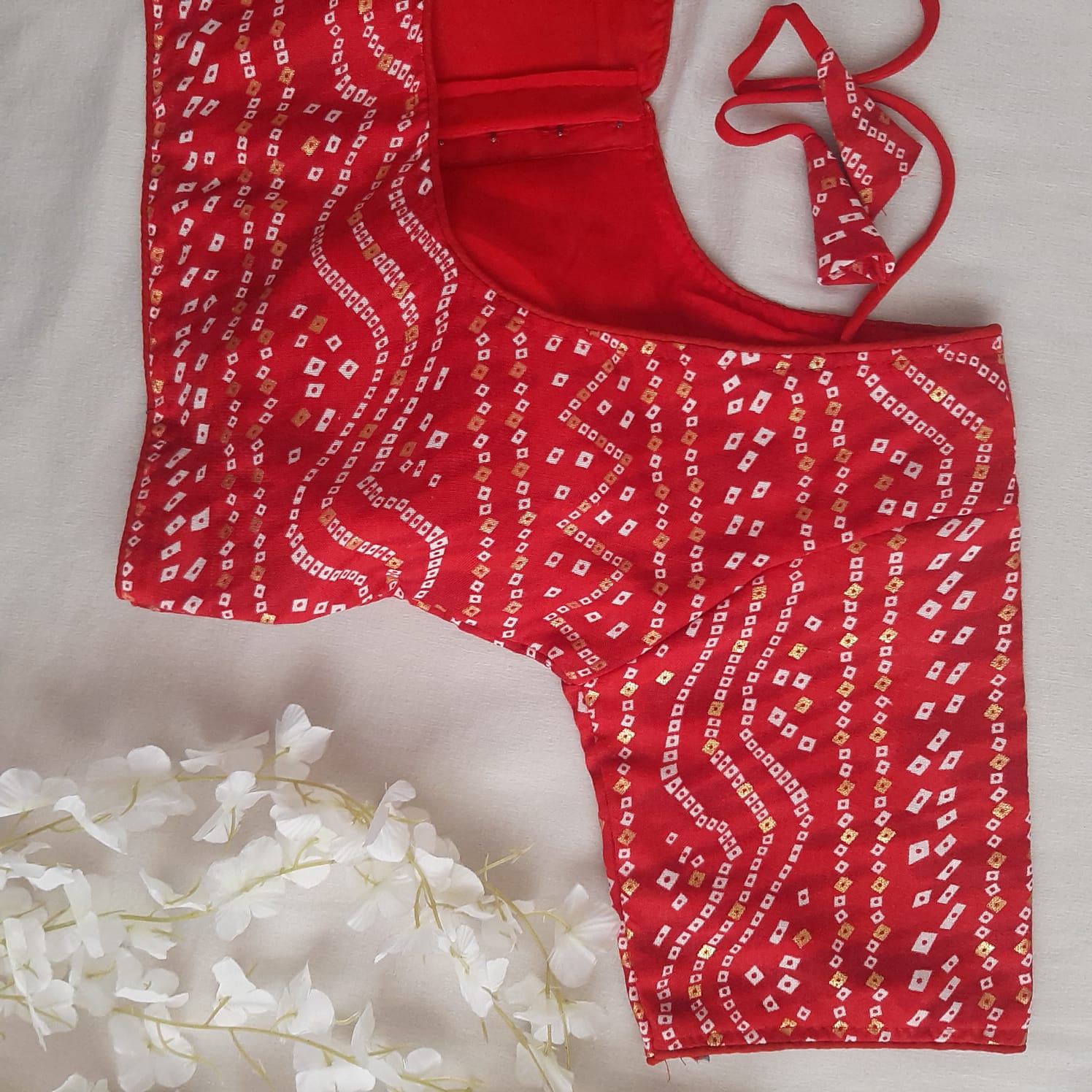 Red Bandhani Soft Rayon Dailywear Blouse