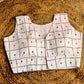 Karen Satin White Embroidered Designer Blouse