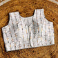 Karen Satin White Embroidered Designer Blouse