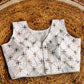 Karen Satin White Embroidered Designer Blouse