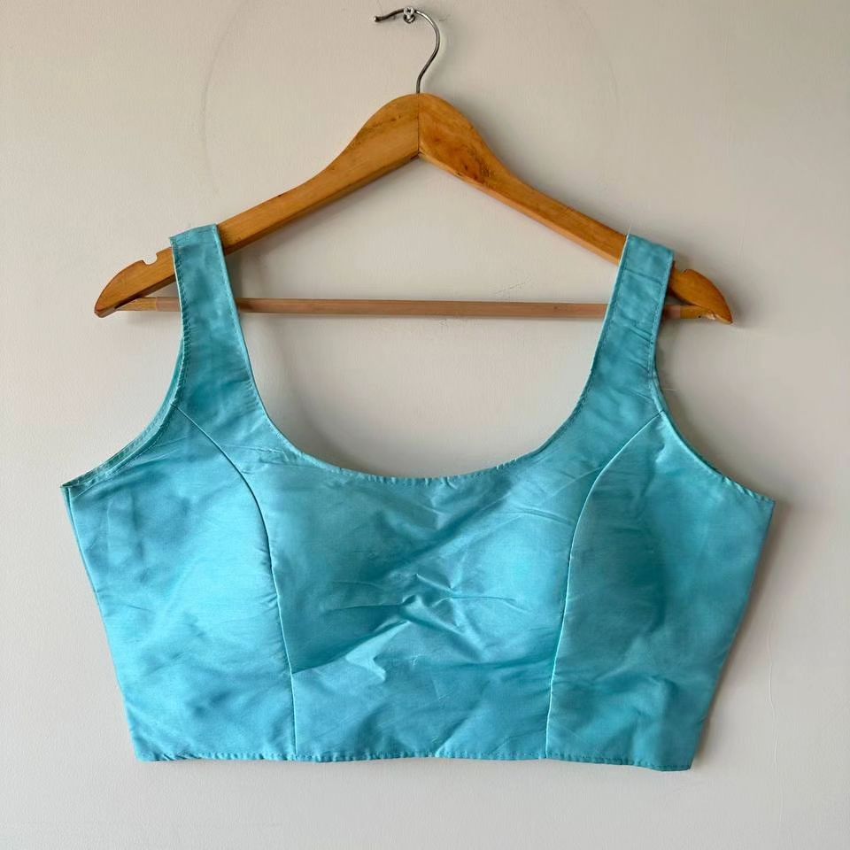 Satin Silk Solid Color Regular Sleeveless Blouse