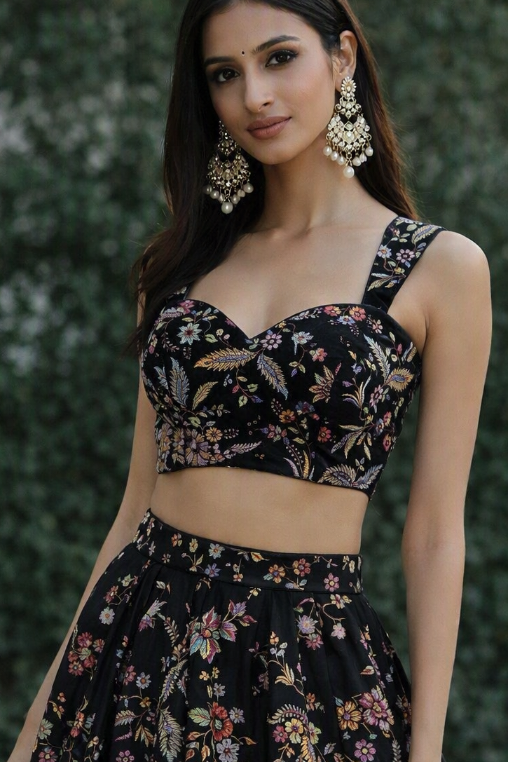 Bhoomi Sleeveless Georgette Blouse With Silk Thread Embroidery