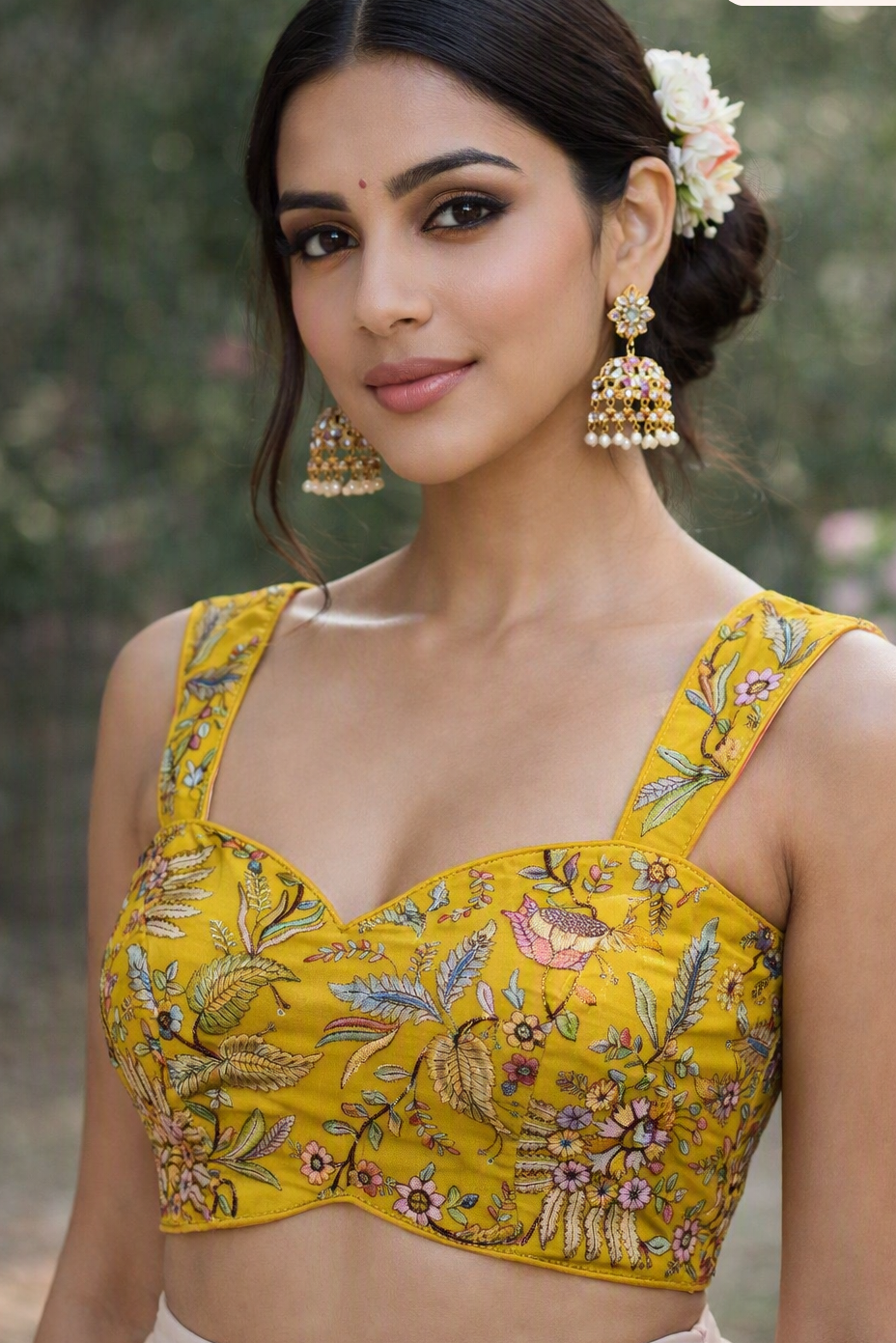 Bhoomi Sleeveless Georgette Blouse With Silk Thread Embroidery