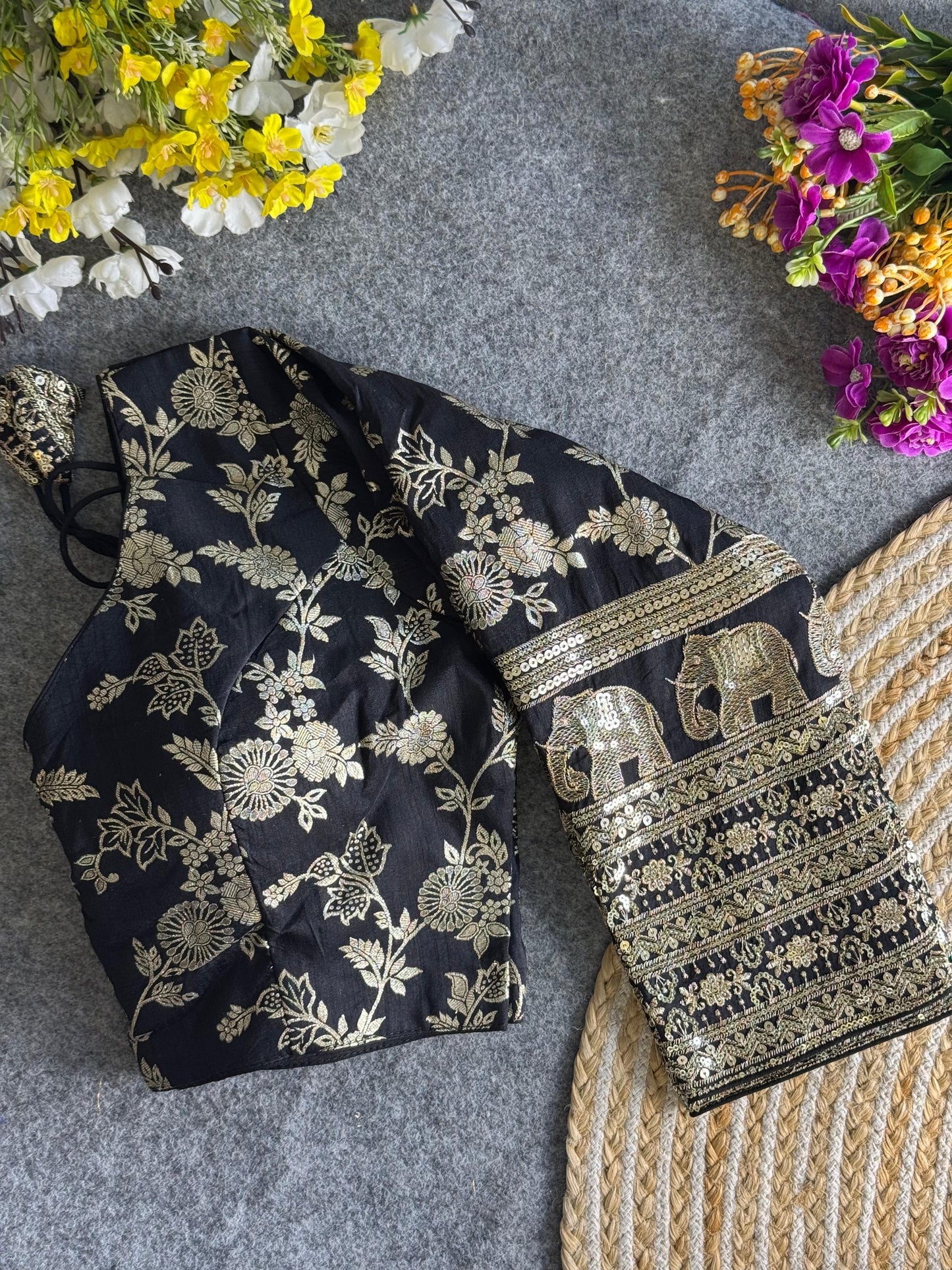 Gajgamini Dola Silk Blouse With Long Sleeves