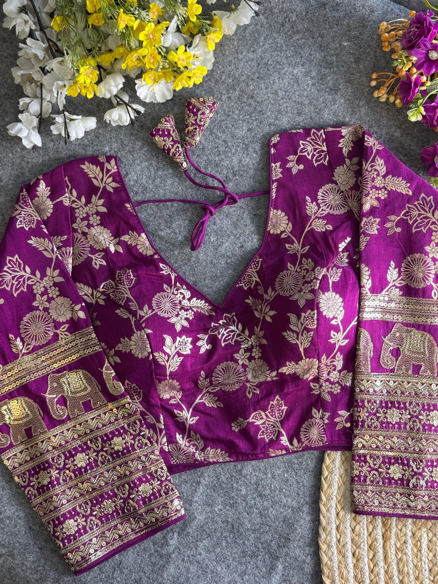 Gajgamini Dola Silk Blouse With Long Sleeves