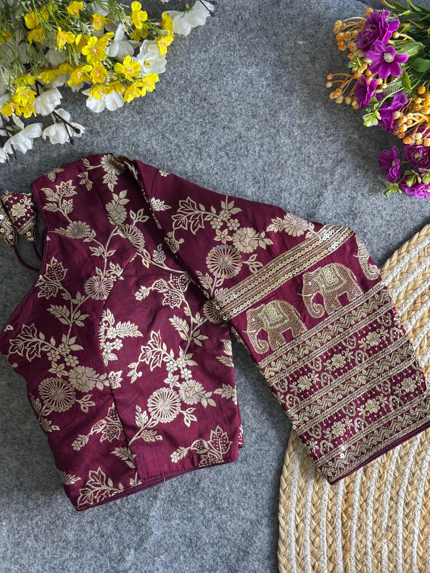Gajgamini Dola Silk Blouse With Long Sleeves