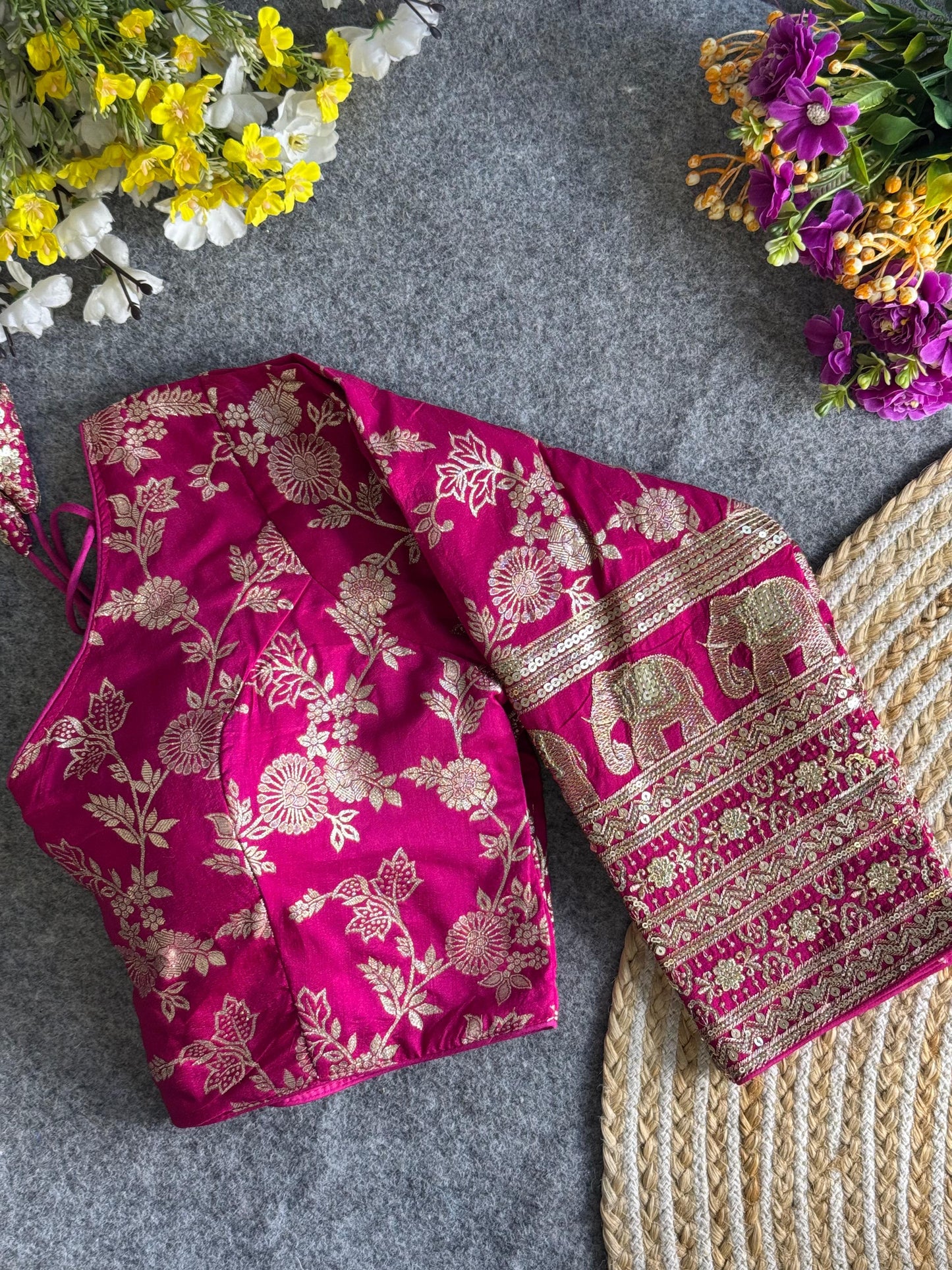 Gajgamini Dola Silk Blouse With Long Sleeves