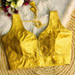 Banarasi Jacquard Silk Blouse With Elbow Sleeves