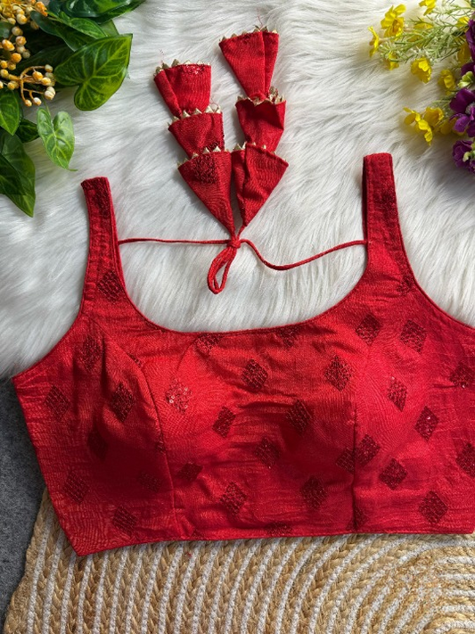 Kaju Katli Sequined Silk Blouse