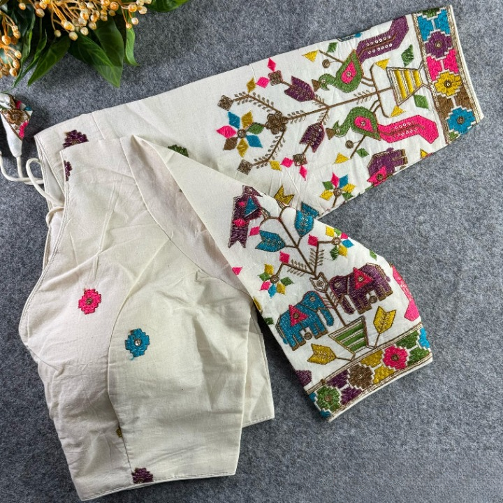 Best Khadi Cotton Readymade Blouse Online-STORI