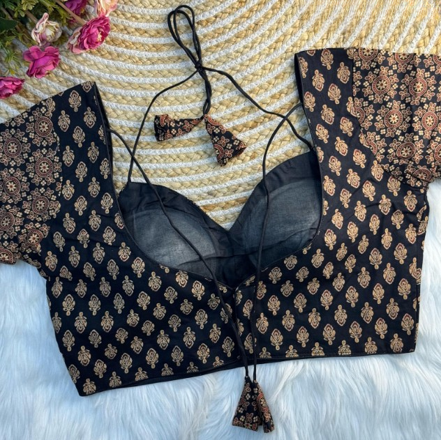Halter Ajrakh Cotton Blouse Online- STORI