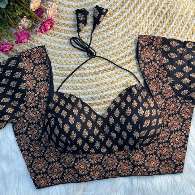 Halter Ajrakh Cotton Blouse Online- STORI