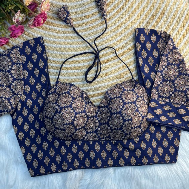 Halter Ajrakh Cotton Blouse Online- STORI