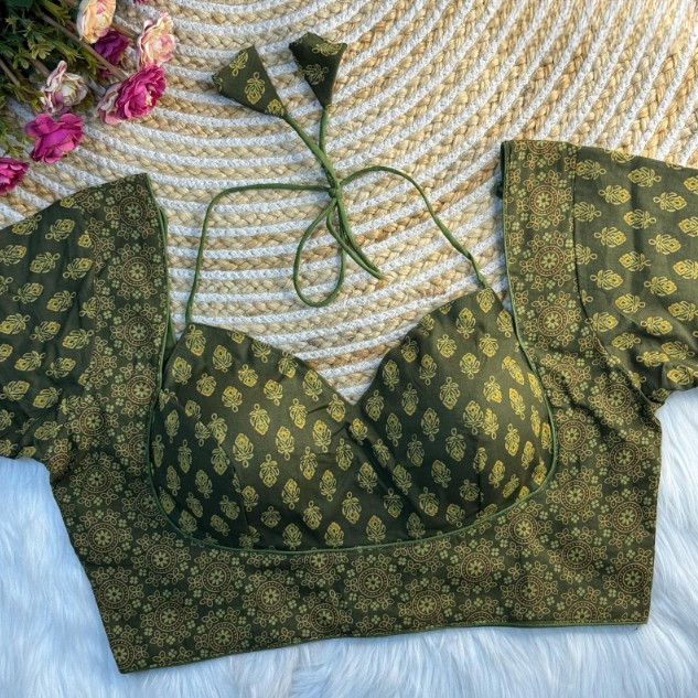 Halter Ajrakh Cotton Blouse Online- STORI
