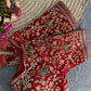 Heavy Embroidered V-Neck Designer Velvet Bridal Blouse