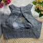 Halter Neck Net Embroidered Blouse