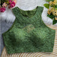Halter Neck Net Embroidered Blouse